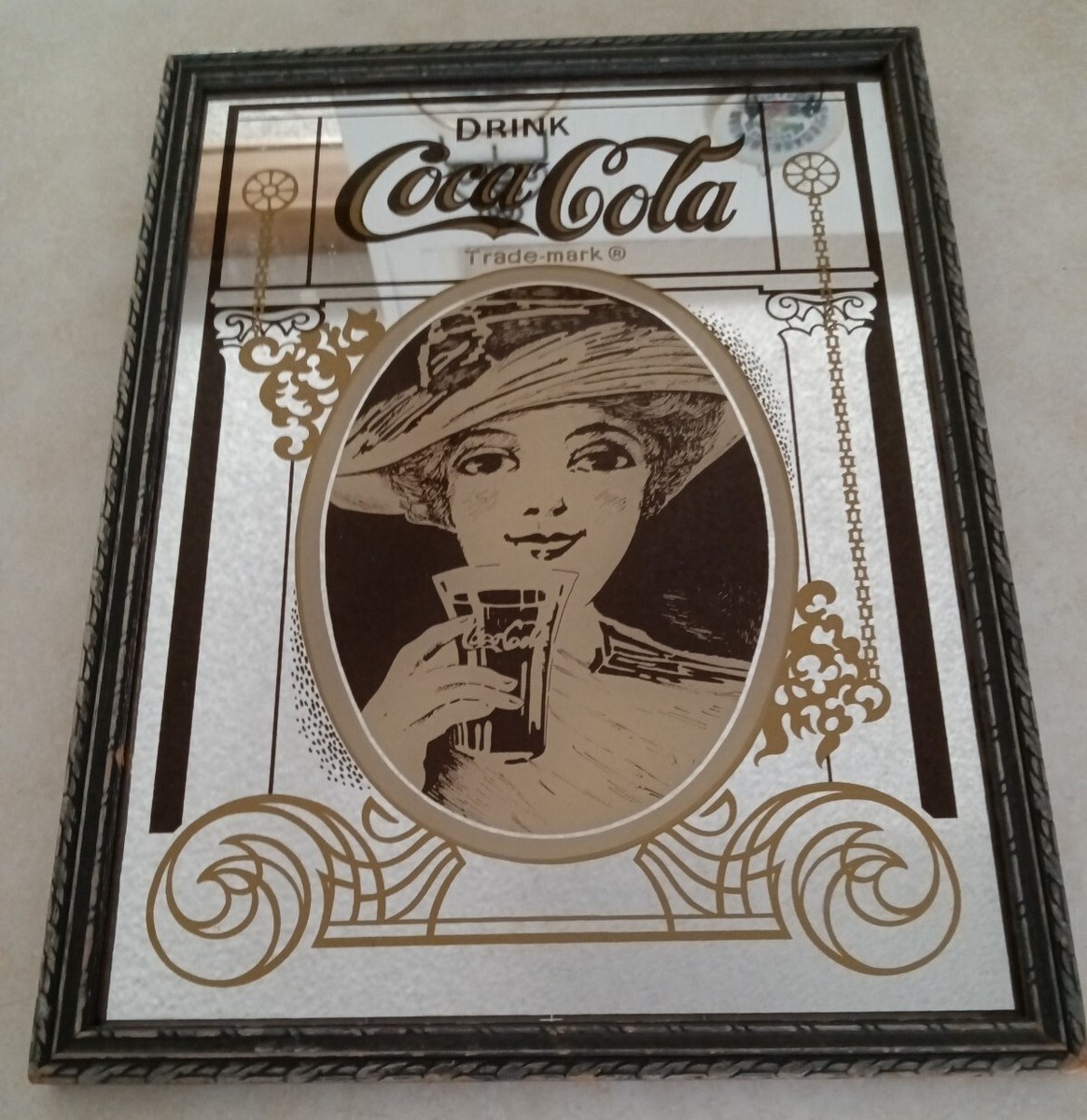 Vintage Coca Cola Mirror/Drink Coca Cola Murray Skoff