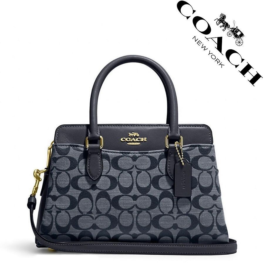 希少✨COACH Star Canyon Handbag BLACK BLUE Coach F35877 Star Canyon Quinn Crossbody Shoulder Bag