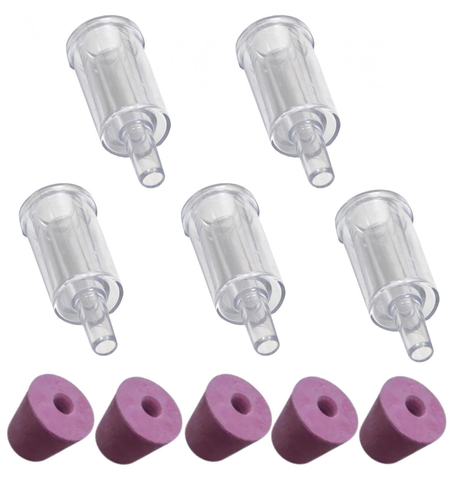 5 x Handy Airlocks & Bored Rubber Bungs for Home Brewing Fermenting