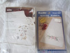 Bucilla Pillowcases Cross Stitch 65391 Butterflies In Flight Ladybug Stamped NIP