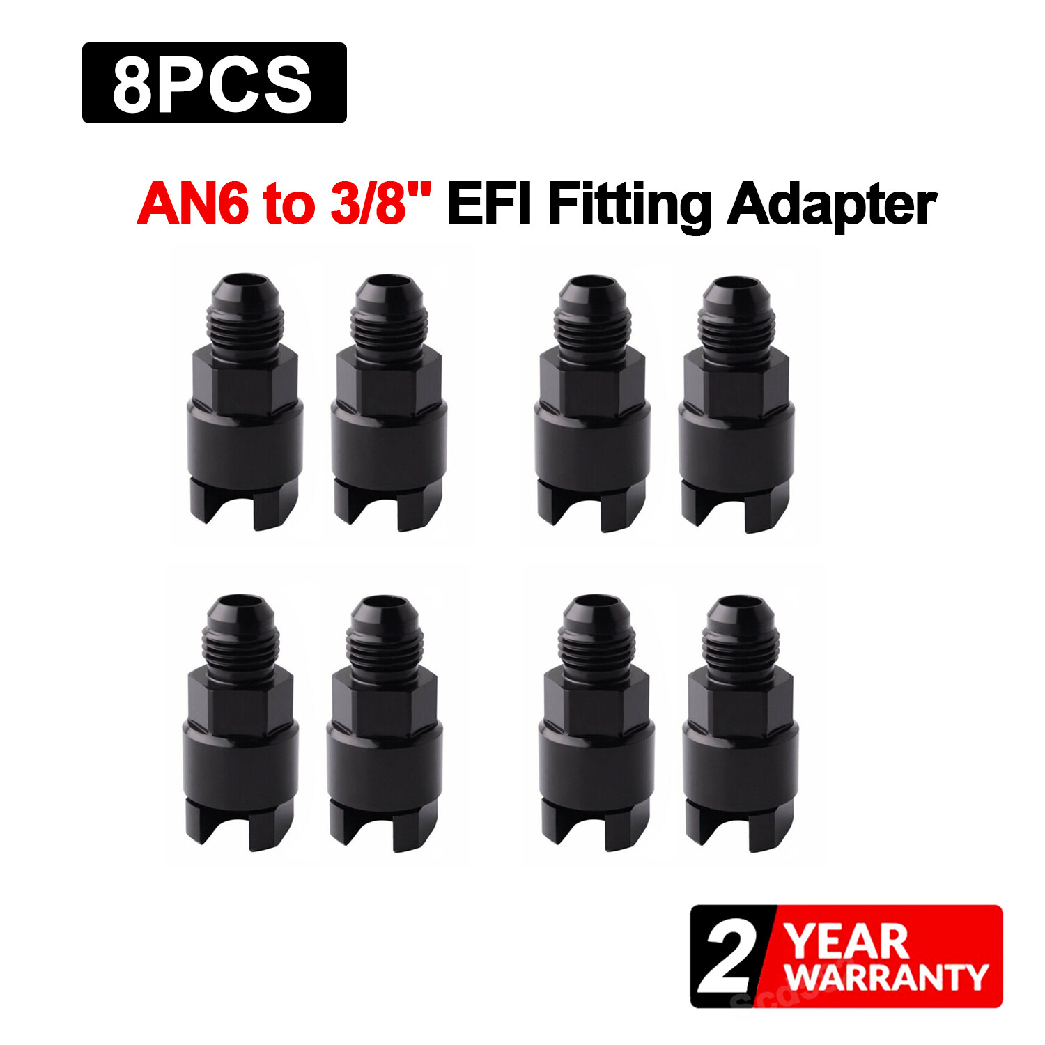 8x AN6 6AN Fuel Adapter Fitting to 5/16 GM Quick Connect w/ Thread EFI Female LS