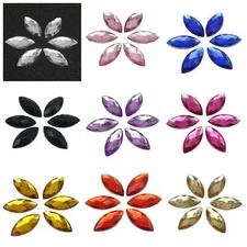 100 Flatback Acrylic Horse Eye Rhinestone Gems 9X20mm No Hole Various Colour