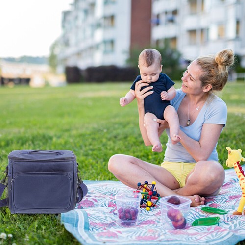2pcs Oxford Cloth Large Capacity Lunch Bag Waterproof Insulated Lunch Tote Bag
