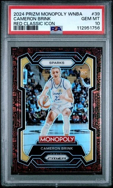 Deal for 2024 Panini Prizm Monopoly WNBA #39 Cameron Brink Rookie Red Classic Icon PSA 10
