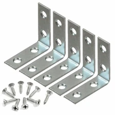 5 Pcs 1.5" inch "L" Steel Corner Braces w/ Screws Pack LOT Right Angle Bracket