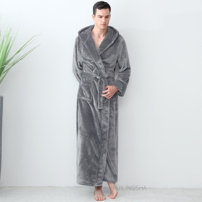 Lovers Hooded Extra Long Bathrobe Plus Size Thickening Bath Robe Dressing Gown | eBay Lovers Hooded Extra Long Bathrobe Plus Size Thickening Bath Robe Dressing Gown | eBay