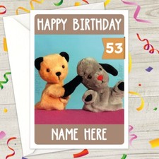SOOTY AND SWEEP Personalised Birthday Card • personalized british tv puppets