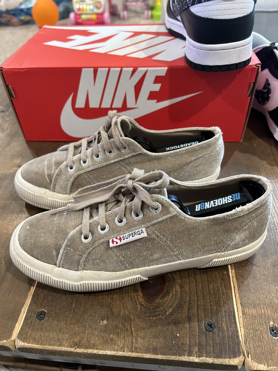 Superga Velvet Sneakers Pearl Sz USAM USAW Low Top S00DJR0