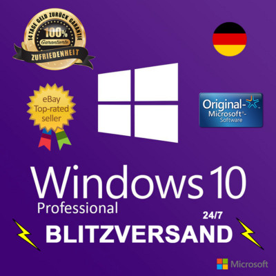 Microsoft Windows 10 Pro Vollversion Aktivierungsschlüssel E-Mail Key & Download