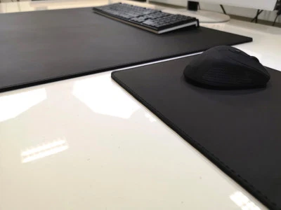 PM Schreibtischunterlage mit Mauspad Echt Leder Schwarz 90 x 50 Rindsleder