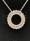 *NEW* ZALES Jeweler Sterling Silver White Lab-Created Baquette Sapphire Necklace — photo 2