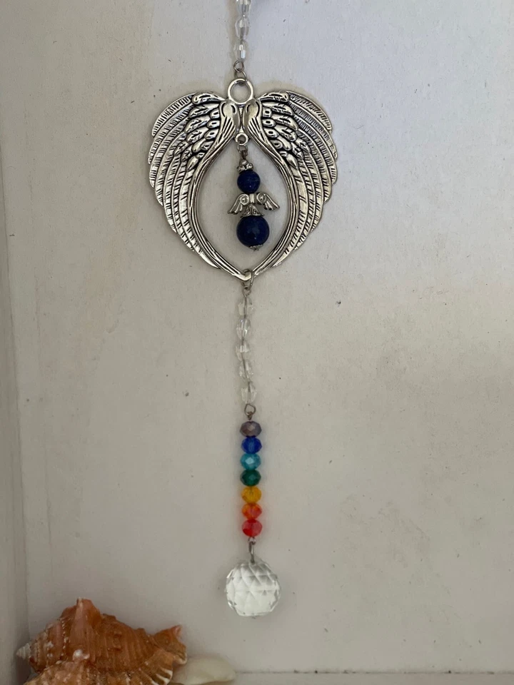 Lapislázuli Atrapasol Ángel Ventana Decoración Pared Foto 2 de 4