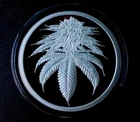 2 oz silver proof King Cannabis 2021 .999 Pure Fine COA Box Silver Shield Weeds