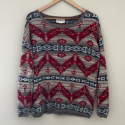 Ralph Lauren Denim Supply Women’s Aztec Pullover Cotton Knit Sweater  Small
