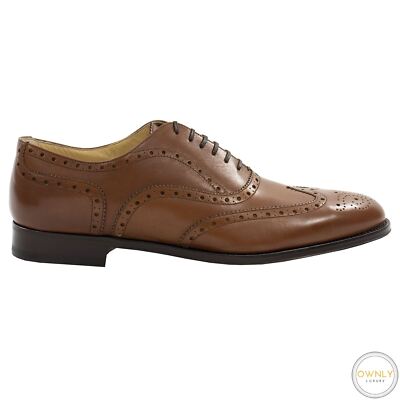 NIB Gabriele Peluso Napoli Brown Leather Oxford Wingtip Dress Shoes 44EU/11US