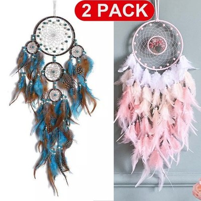 2X Large Dream Catchers,Boho Handmade Woven Turquoise Dream Catcher Wall Hanging