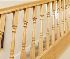 41mm Pine Oak Primed Canadian Turned Square Wood Decorative Staircase Spindles