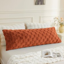 XeGe kariertes flauschiges Kaninchenfell im Kunstfell 137 x 51 cm (1er Pack), Burnt Orange