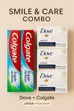 Colgate + Dove  Smile & Care Combo- 6 Toothpastes + 3 Soaps- Ships From Miami
