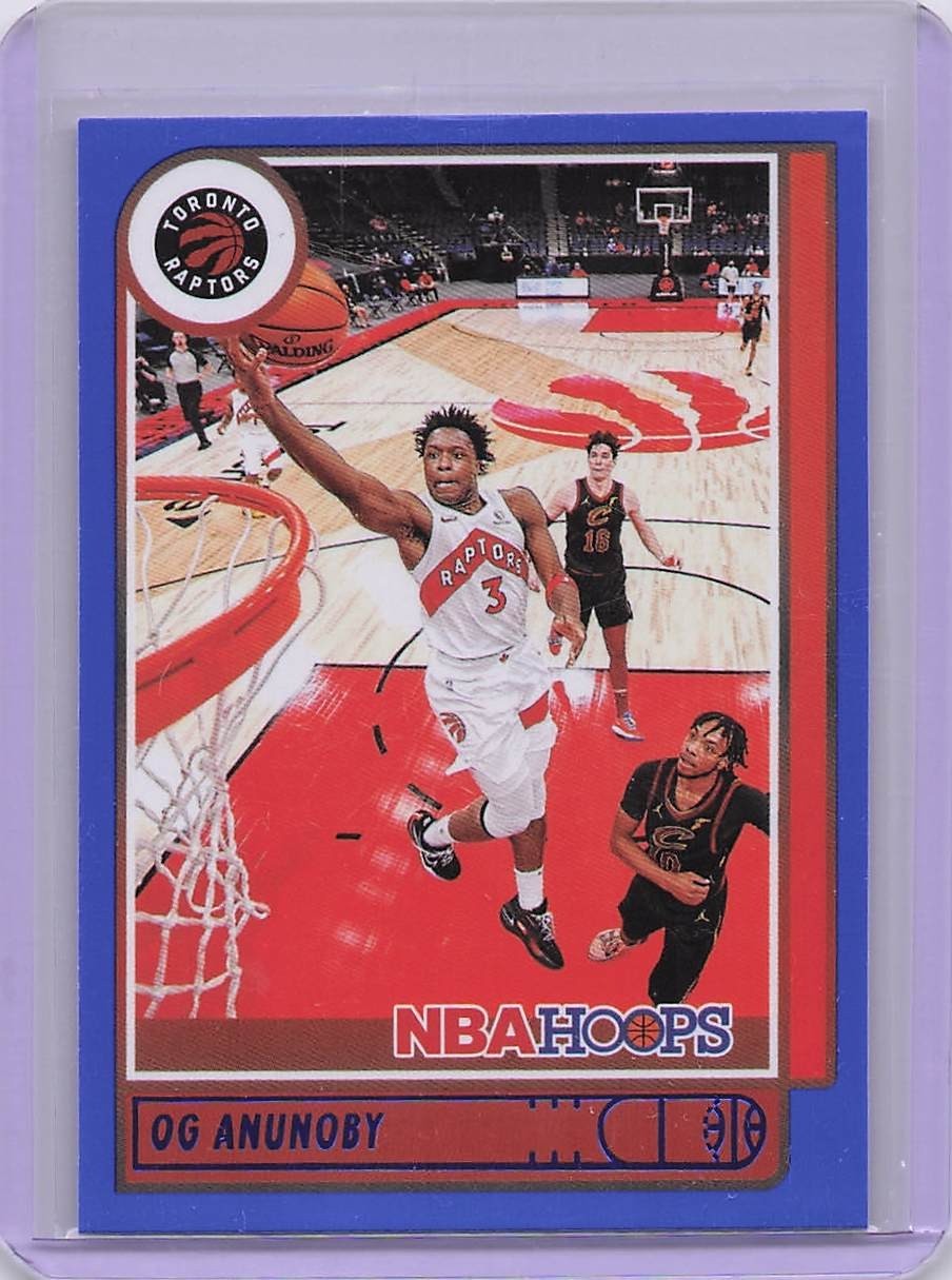 2021-22 Panini NBA Hoops Basketball OG Anunoby Blue Parallel #99 Toronto Raptors