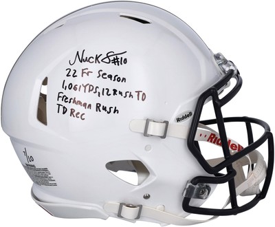 Nick Singleton Penn State Nittany Lions Signed Helmet w/Inscs - LE #2-9 of 10