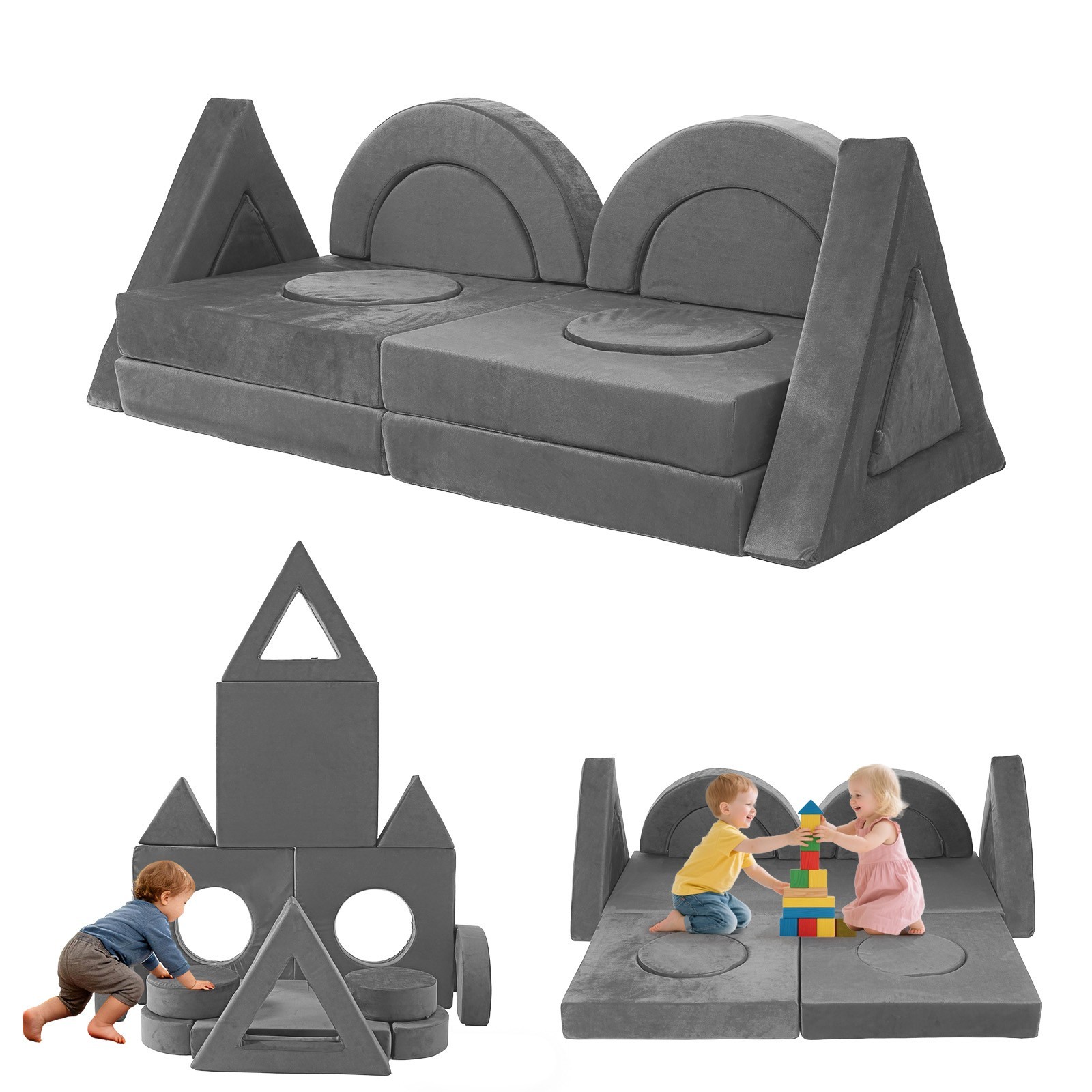 14pcs Modular Kids Play Couch High-density 28D Sponge - Creativing Kids Couch