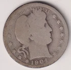 1904 P BARBER QUARTER DOLLAR 90% SILVER PENNSYLVANIA .25¢ UNITED STATES AMERICA
