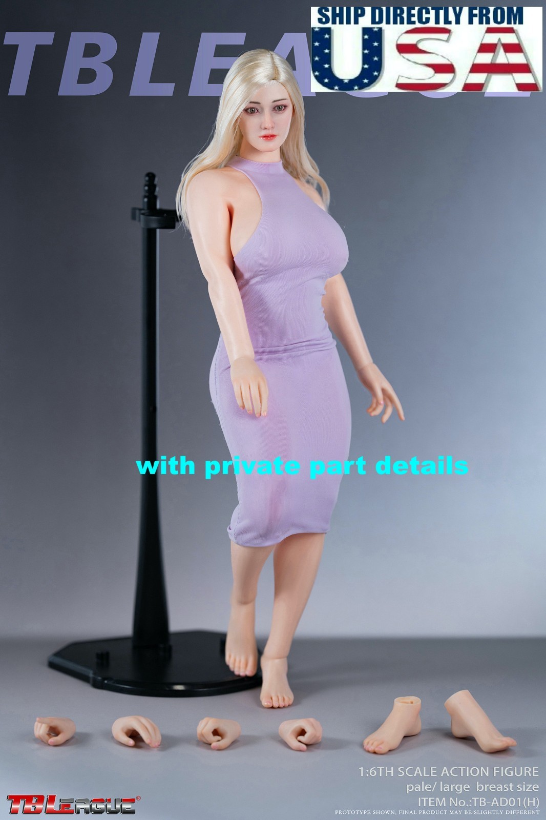 TBLeague TB-AD01H 1/6 Female Pale L Bust Fullness Figure Body with Head Sculpt