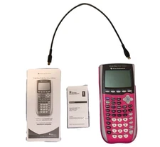 TI-84 Plus Silver Edition Pink Graphing Calculator w/ Charger & Manual