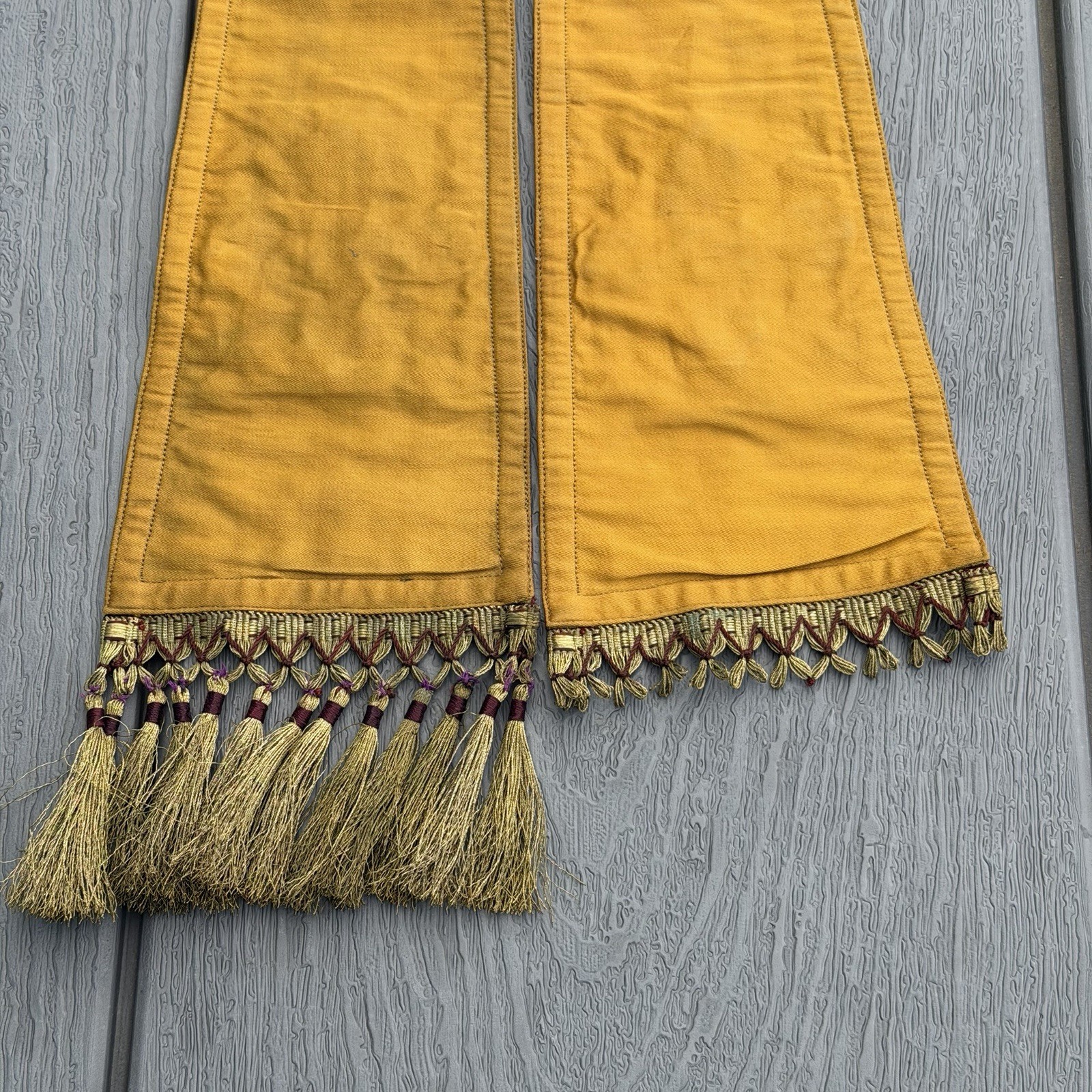 Vintage gold clergy stole brocade embroidered crosses tassel church vestment