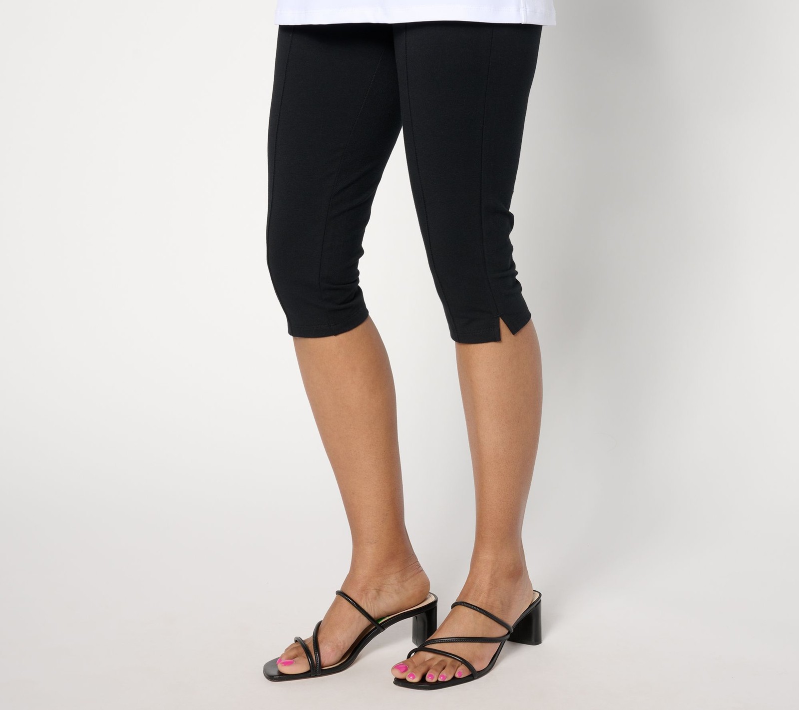 Women with Control Women's Pants Sz XS Tall Tummy Pedal Pusher Black A643381