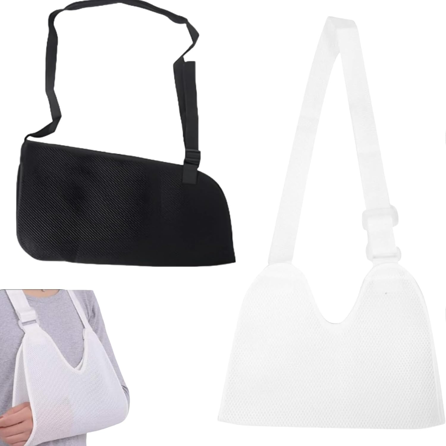 2 Pcs Arm Sling, for Shoulder Injury and Forearm Fracture, Breathable Mesh Sling