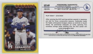 2024 Topps Update Rookie Debut Yellow Yoshinobu Yamamoto #US149 Rookie RC