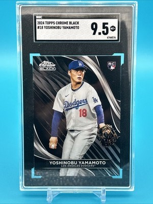 2024 Topps Chrome Black Yoshinobu Yamamoto Rookie Card SGC 9.5