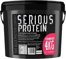 SERIOUS PROTEIN – Protein Powder - 4kg Supports Lean Muscle Growth (Strawberry) 10.83 per kilo