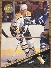 Mario Lemieux 1993-94 Leaf Hockey Card #1 Pittsburgh Penguins NHL HOF Free Ship