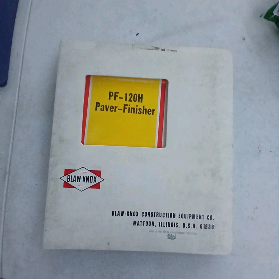 Pavimentadora de asfalto Blaw Knox PF-120H acabado manual de catálogo de piezas de fábrica Foto 3 de 4