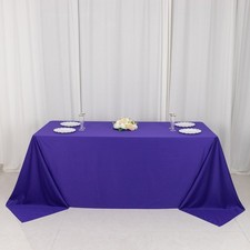 90" x 132"PURPLE Scuba Polyester Rectangular TABLECLOTH Party Events Decorations