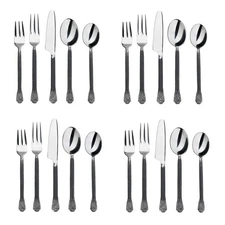Gourmet Settings (GS) Avalon 20pc. Stainless Flatware Set (Service for Four)