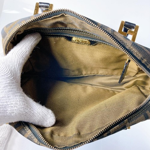 Auth Used EX+ FENDI Zucca 2way Handbag Canvas Leather Brown Condition - Picture 11 of 24