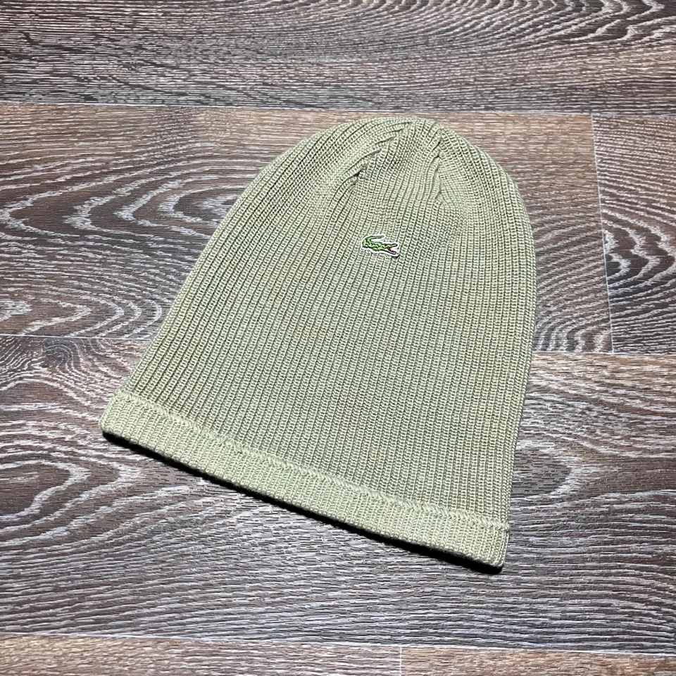 Sombrero de lana verde oliva mini logotipo de cocodrilo LACOSTE de colección talla única Foto 3 de 4