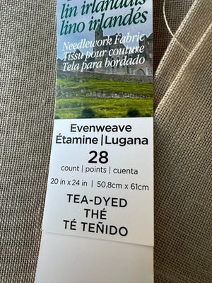 Lugana evenweave 28 count tea-dyed two cuts Charles Craft / DMC