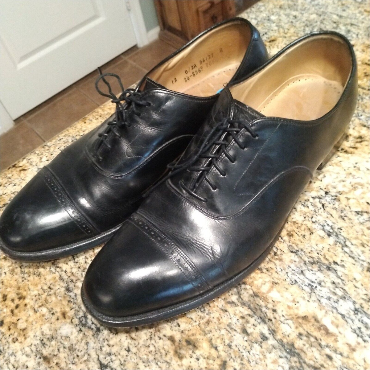 Johnston Murphy Aristocraft Cap Toe Oxfords Shoe Black 24-8569