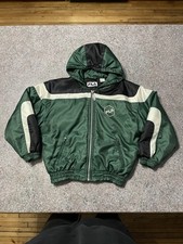 Vintage Green  Black Kids Size Small Fila Full Zip Hooded Nylon Track Jacket