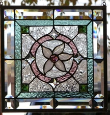 Stained Glass  window HANGING  14 X 14