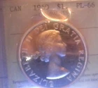514-1960 Canadian  QUEEN ELIZABETH silver dollar - 80% silver - PL-66 CAMEO