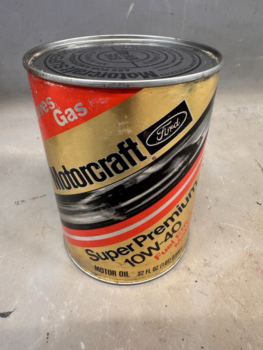 NOS Vintage Motorcraft Super Premium Engine Oil Can Gas Automotive
