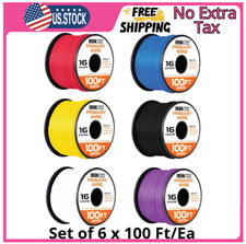 16 Gauge Primary Automotive Wire - 6 Roll Assortment Pack - 100 Ft of Copper Cla