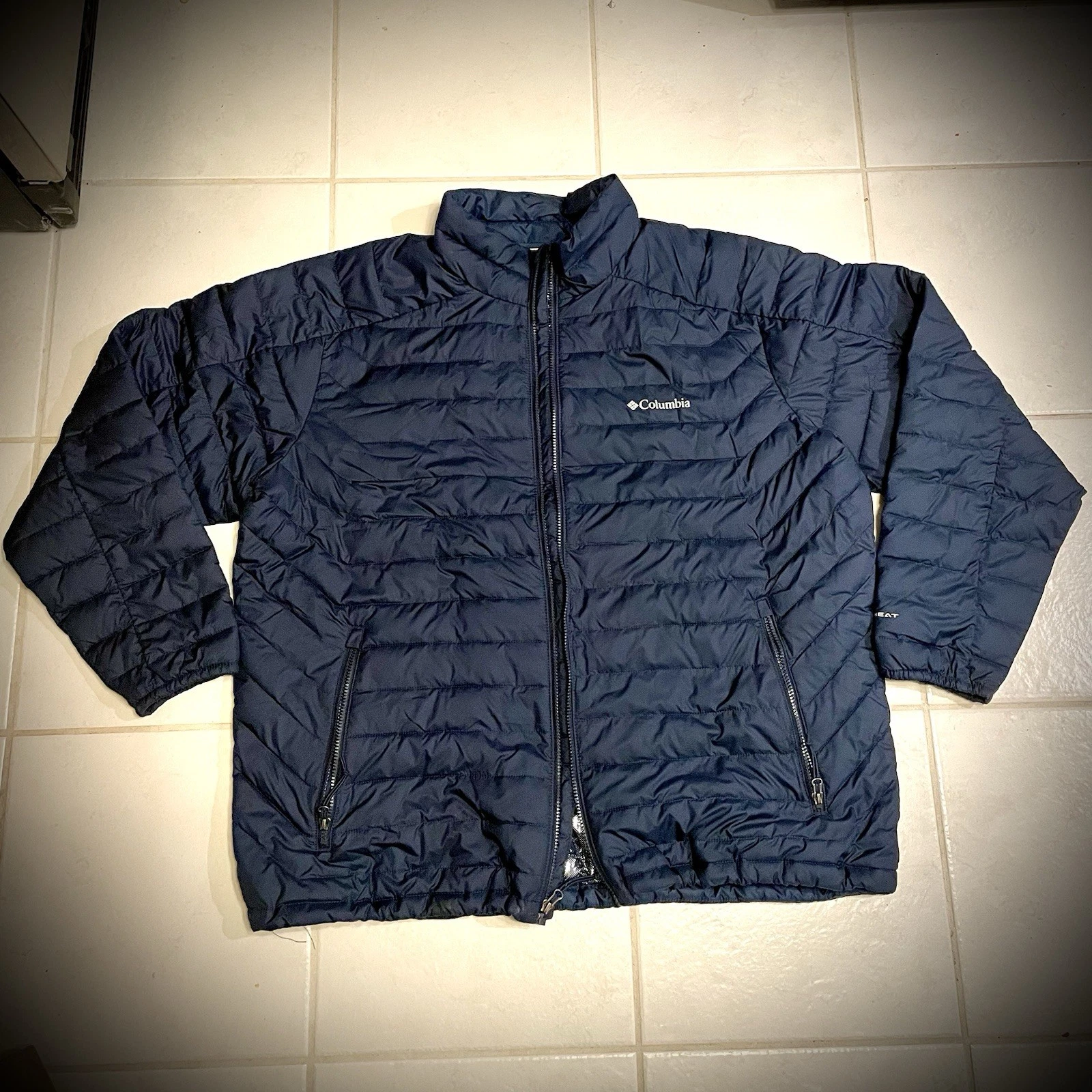 Columbia Men's White Out 1.0 FS Hooded Omni-Heat Down Jacket Sz XXL