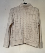 Primark Polo Cream Neck  Cable Front Jumper - 12/14